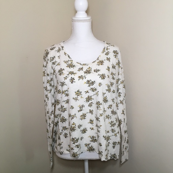 Current/Elliott Long Sleeve Floral Print Scoop - Picture 2 of 7